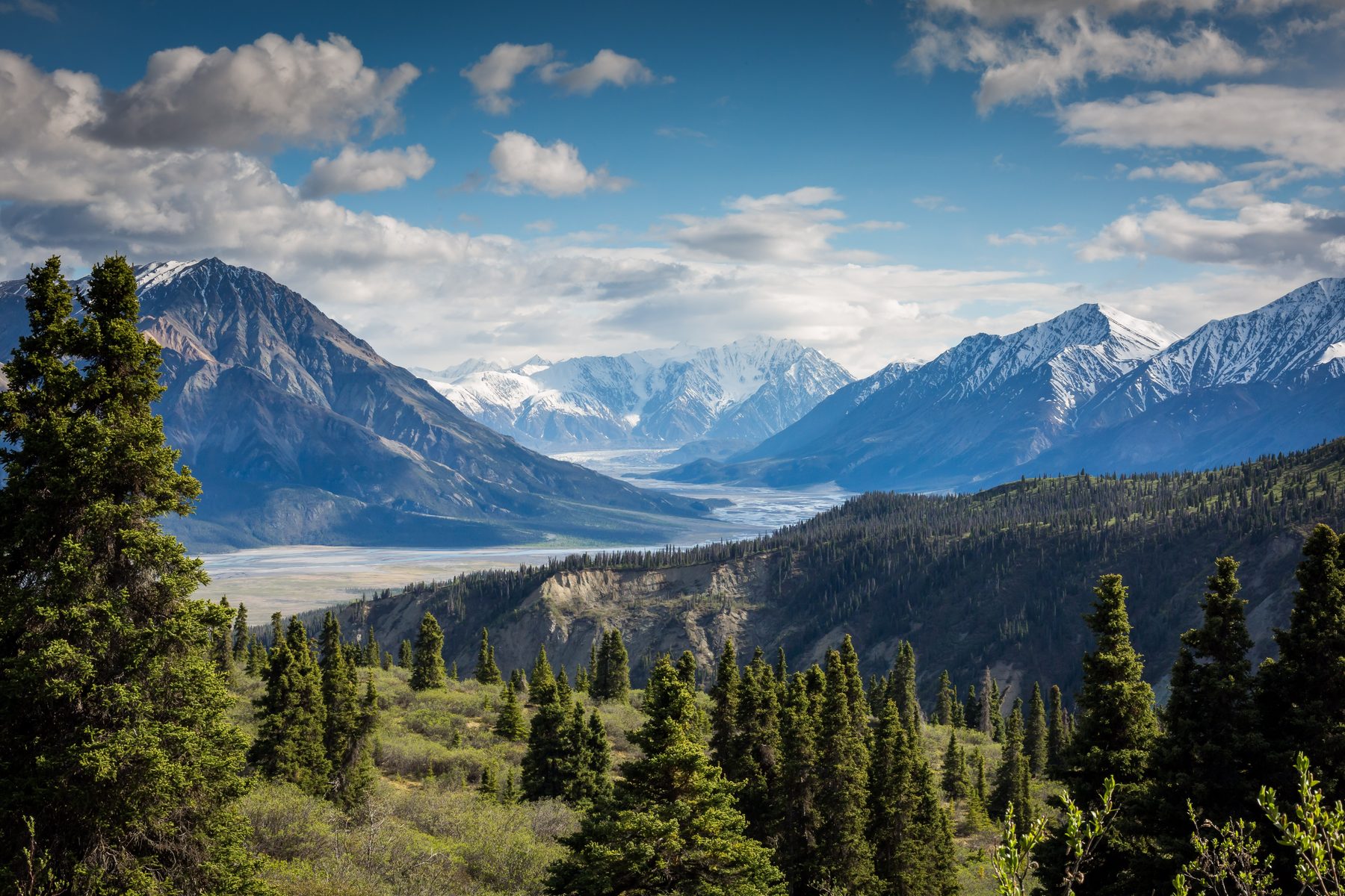 Mountains under a wide sky